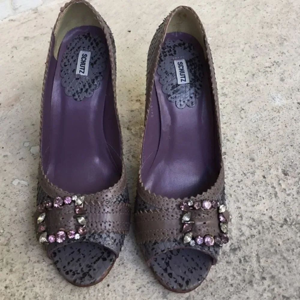 Schutz   lavender with rhinestone heels